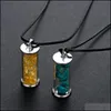 Collares pendientes Chakra Healing Crystal Wishing Bottle Colgantes Collar Para Mujeres Niñas Tumbled Rock Wicca Tumble Stone Wish Reik Dhrzb