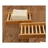 Sab￣o Sab￣o Soobador Bambu Soofter de madeira Armazenamento de prato de armazenamento de placa de prato para chuveiro Banheiro Droga Droga Droga Home Gard Dhvl0