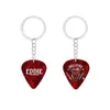 Keychains Punk Items Hellfire Club Guitar Pick Keychain Stranger Things Fashion Women/Men Red Key Chain Acessories Gifts Eddie Munson