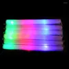 파티 장식 36/60pcs 다채로운 광선 스틱 라이트 업 LED 거품 스폰지 Glowsticks 레이브 완드 깜박이는 빛 스틱 용품