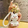 Keychains Cute Animal Dinosaur Pig Rabbit Doll Car Keychain Cartoon Harts Chubby Pier Series Keyring Pendant flätad sladdväska Pendant Gift T220909