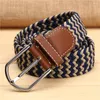 Ceintures en cuir tricoté 3.5cm de large ceinture décontractée boucle ardillon en métal homme femme noir marron mode sangle de taille pour jupe en jean