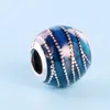 Blue Swirl Jewelry Bead Charm with Original Box for Pandora Sterling Silver Bangle Snake Chain Bracelets DIY Making Accessories Charms Factory wholesale