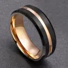 Band Ringen TIGRADE 8mm Mannen Zwart Tungsten Carbide Ring Dunne Blauwe Lijn Trouwring Vintage Mannen Sieraden Anime Anel Masculino Aneis Maat 6-15 221119