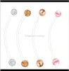 Entrega de campana 2021 Bot￳n de anillo de ombligo de embarazo Bioplast anillos de vientre largos Mezcla de joyas de perforaci￳n de cuerpo 4 Estilos 80pcs 5696141