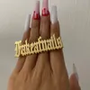 Trouwringen Noelia Custom Knuckles Naam Ring Gepersonaliseerde Drie Vinger Grote Naambord Mode Vrouwen Mannen Sieraden 221121