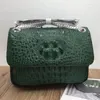 Bolsas de noite autênticas crocodilo de crocodilo feminino lady lady casual mensageiro bolsa de jacaré genuíno couro ombro único feminino