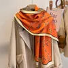 Scarves New Women's imitation cashmere brushed thickened 2022 winter shawl Versatile scarf H letter fashion brand style