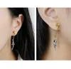 Charm F.I.N.S 1 PC Korean 925 Sterling Silver Earring Single Shark Safe Pin Drop Earrings Personality Pendientes Plata 925 221119