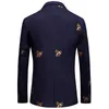 Ternos masculinos Blazers Boutique Fashion Bordery Woolen Business Blazer Blazer Masculino Slim Suit Jacket Navy Azul Banqueto de Casamento 221121