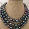 superbe collier de perles noires de Tahiti de 1213 mm 38 pouces en argent 92528018598213