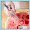 Fruit Vegetable Tools 2 In 1 Fruit Ball Spoon Dualhead Carving Knife Stainless Steel Watermelon Scoop Digger Melon Baller Ice Crea Dhx3J