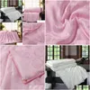 Blankets Blanket Mberry Silk Blanket/Quilt/Comforter For Winter/Summer King/Queen/Twin Size White And Pink Handwork Duvet Drop Deliv Dhwo4