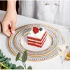 Tallrikar 1st Nordic Gold Bead Glass Charger Dinner Plated Dish Decorative Salad Fruit Wedding Plate