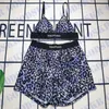Designer bikini luipaard beha shorts set sexy v-hals ondergoed dames zwembroek mode crop tops vier kleuren