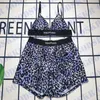 Designer Bikini Léopard Soutien-Gorge Shorts Ensemble Sexy Col En V Sous-Vêtements Femmes Maillot De Bain Mode Crop Tops Quatre Couleurs346Q