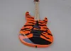 Orange 6 Strings Electric Guitar with Special Sticker Maple Fretboard Can be Customized