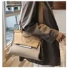 イブニングバッグウーナム女性ファッションハンドバッグ本物の子牛革のコントラストダブルストラップトップハンドルフラップカバーショルダーバッグWB0304