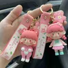 Keychains Cute Girl Exquisite Backpack Pendant Pink Cherry Blossom Girl Keychain Three-dimensional Cartoon Car Keyring Gifts Wholesale T220909