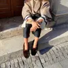 Dress Shoes Real Mink Fur Women Flats Moccasins Winter Warm Outside Loafers Espadrilles Ladies Thick Sole Flat 221119