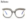 Sunglasses Frames Oversized Crystal Glasses Frames Women Round Luxury Diamond Clear Lens Anti Blue Light Optical Spectacle Frame Large Eyewear T2201114