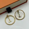 Luxurys Women Designers Stud Gold Earring Big Circle Earrings Ear Stud Womens Designer Studs Birthday Present Letters V22112108