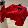 Hiver femmes pull Miu designer sweat pulls en laine femmes tricots amour broderie pull veste courte