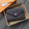 Designer plånbok kvinnor mode kvinna handväska korthållare original låda blomma rutnät pjäser serienummer datumkod