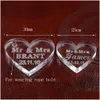 Party Favor Favor 50 Pcs Customized Crystal Heart Personalized Mr Mrs Love Wedding Souvenirs Table Decoration Centerpieces Favors An Dhifh