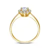 Solitaire Ring Certified Woman Flor com Moissanite Diamond 0.5ct 5mm noivado de casamento S Jóias de Momanes de Mãe Pure Silver para Mom