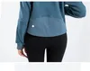 LL Frauen Lamm Herbst Hoodies Sweatshirt Yoga Anzug Jacke Damen Sport Mantel Halber Reißverschluss Pullover dicker lockerer kurzer Stil mit Fleece