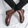 Boots Brown Men Chelsea Business Короткий скольз