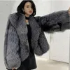Kvinnlig man-tillverkad r￤vrock korta jackor V-ringade casual vinter ￶verrockar kvinnor mode outtr￶tt