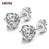 Stud COSYA 051 carati orecchini di diamanti reali per le donne argento sterling 925 D colore gioielleria raffinata regali di fidanzamento 221119