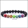 Bracelets perlés à sept pierres précieuses pour hommes et femmes, réglables, nouveaux bijoux, Diffusion d'huile essentielle, Yoga, livraison directe, Dhz8Q