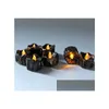 Party Decoration Party Decoration Halloween Black Flameless Candles Flash Led Battery Powered Light Drop Delivery Home Garden Festiv Dh97J
