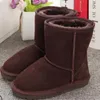 WGG Boots Leather Toddlers Snow Boots Solid Botas de Nieve Winter Girls Footwear Toddler Girls Boots Maat 22-35