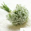 Dekorativa blommor kransar babysbreath konstgjorda blommor falska gipsophila diy blommor buketter arrangemang bröllop hem trädgård del dhh40