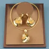 Wedding Jewelry Sets Dubai Gold Color For Women African Bridal Gifts Necklace Earrings Jewellery 221119