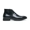 Buty Męskie Zip Black Brown Low-Ceeled Business Ręcznie robione kowboj Botas de Trabajo Hombre Buty dla mężczyzn z 221119