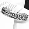 Bangle Simple And Personalized Hollow Leaf Bracelet Retro Silver Color Feather Opening Women's Dinner Dance Party Jewelry