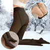 Womens Leggings 2 pcs 80g Winter Warm Thermal Pants Polar Pantyhose Lined Velvet Tights Skin Effect High Waist Wool 221121