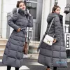 Doudoune d'hiver pour femmes Veste matelassée en coton Longueur au genou allongée Version coréenne