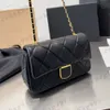 CC Brand Cross Body French Lambskin Square Classic Flap Quilted Bags Black White Grey Retro Metal Hardware Genuine Leather Mini Wallets Women Designer Street Cr