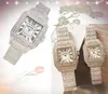 couple femmes hommes amoureux minuterie montre semaine calendrier diamants anneau décontracté affaires affichage étanche carré romain quartz rétro ensemble tarière Montres Populaires