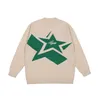 Camisolas masculinos japoneses Retro Alfabeto Estrelas Crew Sweater Men e Women Pullover High Street Oversize O outono casual solto 221121