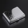 Silver Portable Metal Cigarettfodral för tjocka cigaretter Vänd öppen Travel Cigarett Container Box Holder Outdoor Smoking Accessories