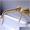 Bathroom Sink Faucets Wall Mounted Brass Basin Faucet Single Handle Mixer Tap Cold Bathroom Water Wholesale Bath Mablack White Brush Dhgqo