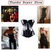 Bustiers Corsets Femmes PVC Overbust Taille Corset Steampunk Bustier Top Trainer Body Shaper Banquet Party Sexy En Cuir Minceur Vêtements