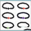 Bracciale con perline di lava naturale con perline Croce per uomo e donna Braccialetti con consegna a goccia di gioielli per diffusione di olio essenziale di Yoga Dhrts